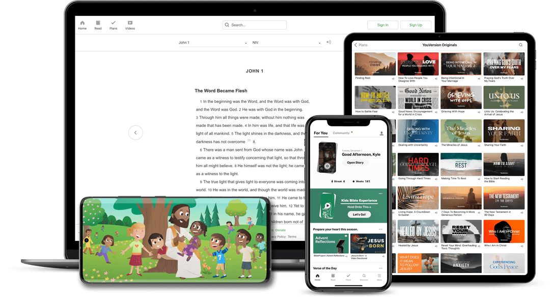 Bible App & Bible App for Kids on devices